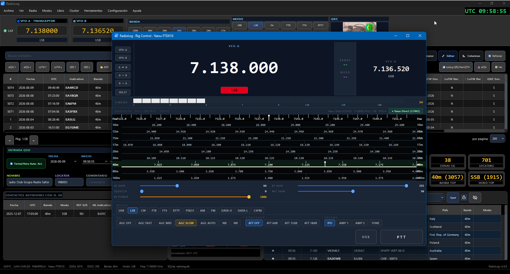 Rig Control de RadioLog